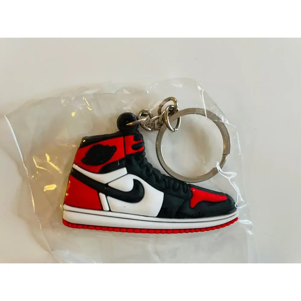 New Nike Jordan 1 BRed Toe Key Chain Rings Men Gift